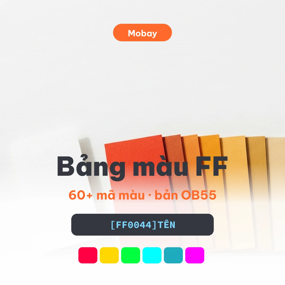 Bảng màu FF với 60+ mã màu HEX dùng cho chữ màu Free Fire