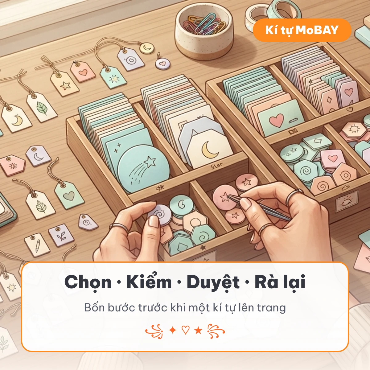 Nguyễn Ngọc Minh Châu kiểm kí tự đặc biệt theo 4 bước chọn, kiểm, duyệt, rà lại tại Kí tự MoBAY