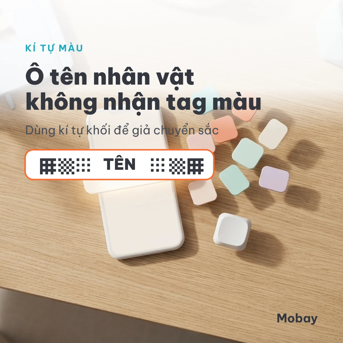 Kí tự màu FF dùng kí tự khối thay tag màu ở ô tên nhân vật