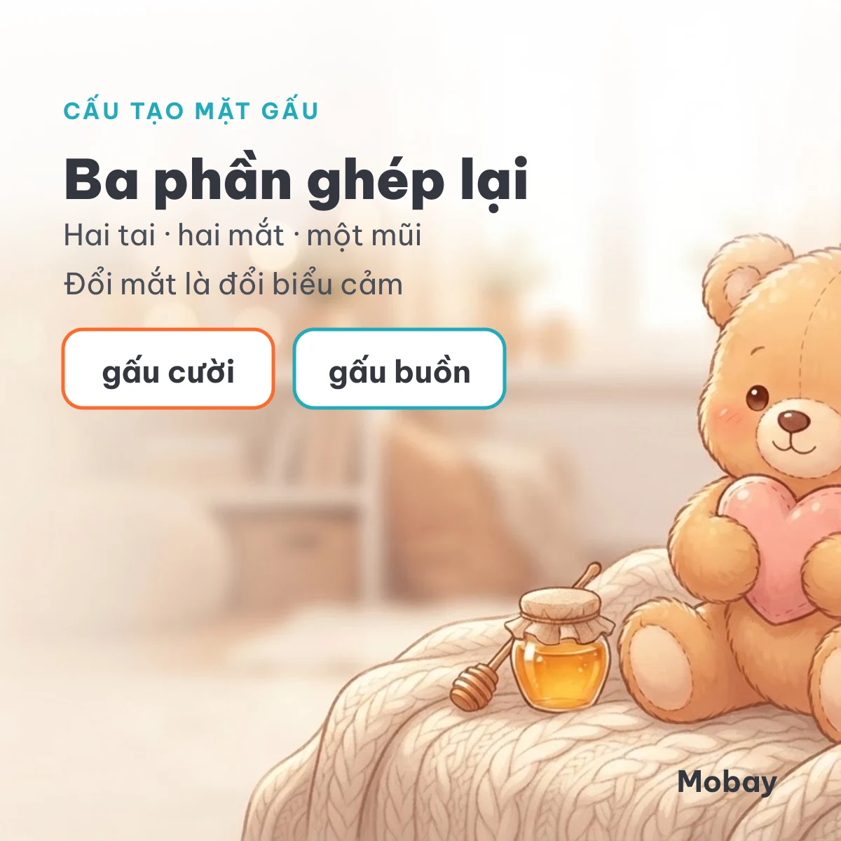Cách ghép mặt gấu từ kí tự tai, mắt và mũi gấu